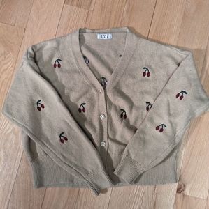 Cherry embroidered cardigan